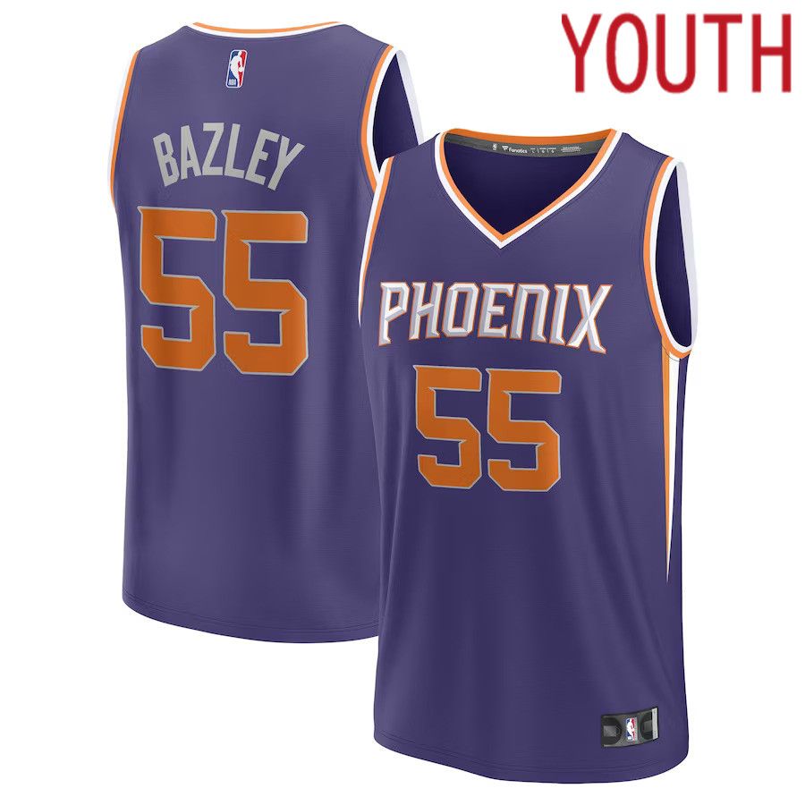 Youth Phoenix Suns 55 Darius Bazley Fanatics Branded Purple Fast Break Player NBA Jersey